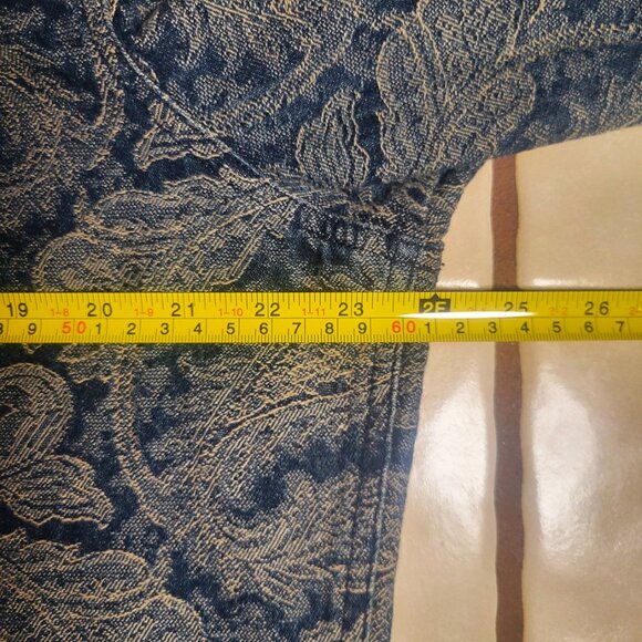 Chico's Travelers Collection Crushed Brocade Blue/Goldish Jacket - Sz 3 (XL/16) - Picture 11 of 12